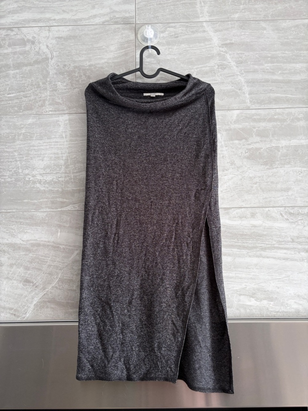 twik Charcoal Gray Midi Skirt with Side Slit